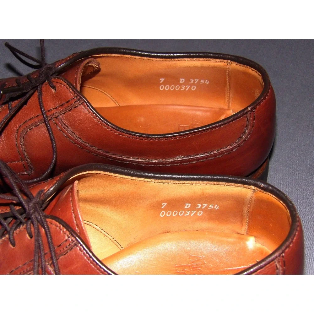 ALLEN EDMONDS Brown Leather Split Toe‎ 3754 STOCKBRIDGE Oxford Shoes Men's 7